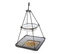 Ruddings Wood Hanging Wild Bird Feeding Station Seed Feeding Mesh Tray Dish And Water Dish Bowl