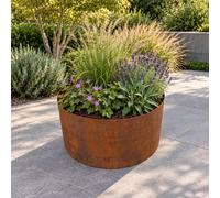 Ruddings Wood Large Rustic Metal Steel Circular Garden Planter Ring Raised Flower Rust Landscape Planter (H)30Cm(Dia)60Cm