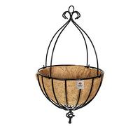 RUDDINGS WOOD Large Spiral Hanging Basket Black Metal Garden Planter Pot Heavy Duty 18" 45cm diameter