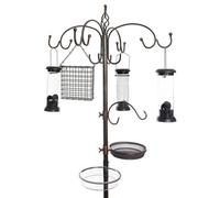 Ruddings Wood Metal Wild Bird Feeding Station Complete With 4 Bird Feeders Bronze Effect Finish