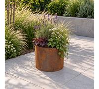 Ruddings Wood Rustic Circular Metal Steel Garden Planter Ring Raised Flower Landscape Planter (H)30Cm(Dia)30Cm