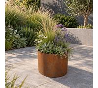 Ruddings Wood Rustic Metal Steel Circular Garden Raised Flower Planter Ring Landscape Planter (H)30Cm (Dia)40Cm