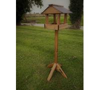 Ruddings Wood Slate Roof Wooden Bird Table Garden Seed Feeder Ready Made