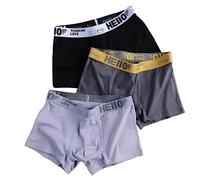 RUDDOG Boxer Shorts Men 3Pack/Boxer Mens Underwear Boxershorts Man Cotton Underpants Breathable Men Boxers Comfortable Elastic Male Pantie-Blue,Xxxl 70-80Kg