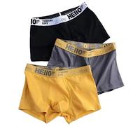 RUDDOG Boxer Shorts Men 3Pack/Boxer Mens Underwear Boxershorts Man Cotton Underpants Breathable Men Boxers Comfortable Elastic Male Pantie-Black,4Xl 80-90Kg