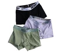RUDDOG Boxer Shorts Men 3Pack/Boxer Mens Underwear Boxershorts Man Cotton Underpants Breathable Men Boxers Comfortable Elastic Male Pantie-Orange,L 35-52Kg