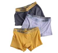 RUDDOG Boxer Shorts Men 3Pack/Boxer Mens Underwear Boxershorts Man Cotton Underpants Breathable Men Boxers Comfortable Elastic Male Pantie-Ivory,Xl 50-60Kg