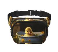 Ruddy Duckling Fitness travel shoulder bag, fashionable and casual waist bag, square double-layer waist bag, Black, One Size, Black, One Size