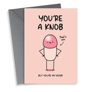 Rude Anniversary Card - For Boyfriend Or Husband - You're A Knob