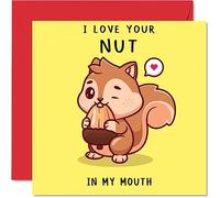 Rude Anniversary Valentines Birthday Card for Husband Boyfriend Partner - Your Nut - Funny Anniversary Birthday Valentines Card for Men Him, 145mm