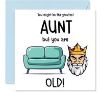 Rude Aunt Birthday Card - Sofa King Old - Funny Happy Birthday Card for Aunt from Nephew Niece, 145mm Joke Humour Bday Greeting Cards