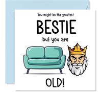 Rude Bestie Birthday Card - Sofa King Old - Funny Happy Birthday Card for Bestie from Best Friend Family, 145mm Joke Humour Bday Greeting Cards