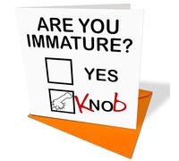 Rude Birthday Card - Are You Immature - Funny Novelty Birthday Card - Ideal for 18th 21st 25th 30th 40th 50th 60th