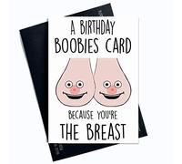 Rude Birthday Card Best Friend Funny Birthday Card Funny Birthday Card You're The Breast Boobs Tits Pun Birthday Card Adult Humour PC420