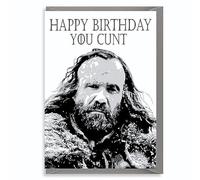 Rude Birthday Card for Him - Medieval Hound Warrior C363