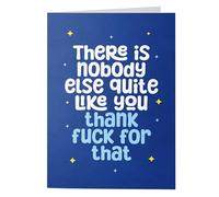 Rude Birthday Card for Him 'Thank F*ck' - Funny Birthday Card for Men - For Brother, Best Mate, Best Friend, Colleague
