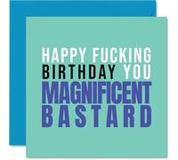 Rude Birthday Card for Men Women - Magnifcent - Happy Birthday Card for Brother Sister Colleague, 145mm Bday Greeting Cards
