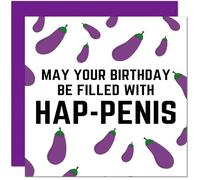 Rude Birthday Card For Women - Hap-penis - Funny Birthday cards For Women Ladies Best Friend Bestie Joke Humour