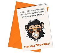 Rude Birthday Card Monkey Cheeky Funny Friend, Nephew, Uncle, Grandson, Mum, Dad, Sister, Brother #1530