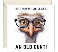 Rude Birthday Card - Old C*nt - Offensive Funny Birthday Card for Men Women Dad Granddad Uncle Friend Brother