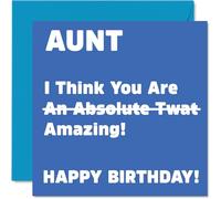 Rude Birthday Cards for Auntie - Absolute Tw*t - Joke Happy Birthday Card for Aunt from Niece Nephew, Aunty Banter Gifts, 145mm Offensive Greeting Cards Gift Aunt Aunty