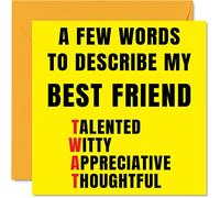 Rude Birthday Cards for Best Friend, Few Words Describe Tw*t