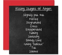 Rude Birthday Cards for Men, Stages of Anger