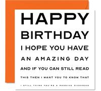 Rude Birthday Cards for Men Women - Eye Test D*ckhead - Funny Joke Happy Birthday Card for Him or Her, Humorous Banter Gag Gifts, 145mm Humour Prank Offensive Greeting Cards Gift