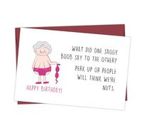 Rude Birthday Cards for Women-Funny Birthday Card with Envelope for Older Women-Humorous Birthday Cards for Female Friend Sister Wife Mum Auntie Bestie(Saggy boob)