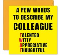Rude Birthday Cards for Work Colleague - Few Words Describe Tw*t - Joke Happy Birthday Card for Colleague from Friend, Banter Gifts, 145mm Offensive Friendship Greeting Cards Gift