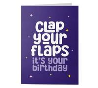 Rude Birthday Cards with Personalised Inside Message - Send Direct to Recipient - Funny Offensive Greeting Cards for Her Him - Custom Handwritten-Style Text - A5 Premium Quality (Clap Your Flaps)