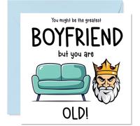 Rude Boyfriend Birthday Card - Sofa King Old - Funny Happy Birthday Card for Boyfriend from Girlfriend Partner, 145mm Joke Humour Bday Greeting Cards