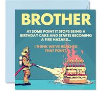 Rude Brother Birthday Card - Fire Hazard - Funny Happy Birthday Card for Brother from Sister Sibling, 145mm Joke Humour Bday Greeting Cards