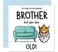 Rude Brother Birthday Card - Sofa King Old - Funny Happy Birthday Card for Brother from Sister Sibling, 145mm Joke Humour Bday Greeting Cards