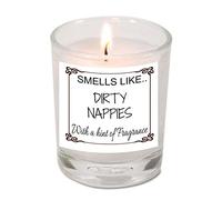 Rude Candles Dirty Nappies, Naughty Newborn Parents Gift, 25 hrs Burn, New Mum Gift, Unique Baby Gift, Joke Baby Present
