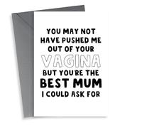 Rude Card for Adoptive Mum - Bonus Step-Mum Card - Birthday Card - Mother's Day