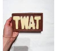 Rude Chocolate Bar. Twat Gift. Chocolate Slab Swearing Words. Belgian Chocolate bar. Novelty Gift for Adults. 200g (White)