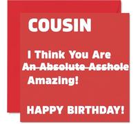 Rude Cousin Birthday Card, Absolute A**hole