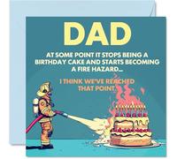 Rude Dad Birthday Card - Fire Hazard - Funny Happy Birthday Card for Dad from Son Daughter, 145mm Joke Humour Bday Greeting Cards
