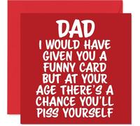 Rude Dad Birthday Card - P*ss Yourself - Funny Happy Birthday Card for Dad from Son Daughter, 145mm Joke Humour Bday Greeting Cards