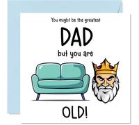 Rude Dad Birthday Card - Sofa King Old - Funny Happy Birthday Card for Dad from Son Daughter, 145mm Joke Humour Bday Greeting Cards