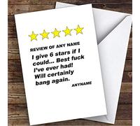 Rude Dirty 5 Star Review Sexy Funny Personalised Birthday Card | Birthday Card | Sexy & Rude Birthday Card