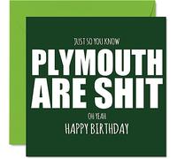 Rude Football Birthday Card for Plymouth Fans, Are Sh*t