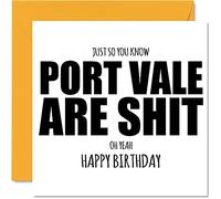 Rude Football Birthday Card for Port Vale Fans - Are Sh*t - Funny Happy Birthday Card for Son Dad Brother Uncle Colleague Friend Cousin, 145mm Banter Footy Footie Bday Greeting Cards