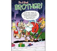 Rude Funny Christmas Card For a Great Brother | Santa Stopped By Police - Rudolph's Fault