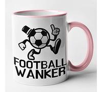 Rude Funny Football Mug - Football Wanker (Pink)