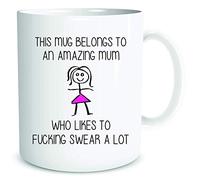 Rude Funny Mug Amazing Mum Who Likes to F*cking Swear A Lot Mugs Gift Joke Birthday Christmas Present Mother's Day WSDMUG1974