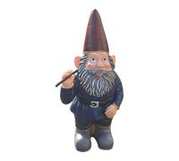 Rude Garden Greeter Go ! Gnome Dwarf Flipping The Bird Middle Finger Figurine 13.25" H As Whimsical Magical Gnomes Pride Ornament (Navy, 12.5x6cm)