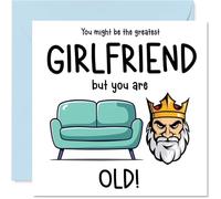 Rude Girlfriend Birthday Card - Sofa King Old - Funny Happy Birthday Card for Girlfriend from Boyfriend Partner, 145mm Joke Humour Bday Greeting Cards