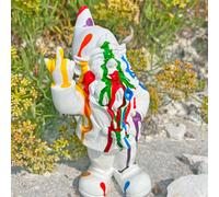 Rude Gnome Ornament Garden or Home Middle Finger Fk You Gnomes Rainbow